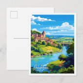 ドルドグネフランストラベルヴィンテージイラストレーション ポストカード (正面/裏面)