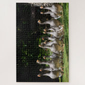 ドルドーニュ県、フランスのおもしろいな灰色のガチョウ ジグソーパズル (縦)