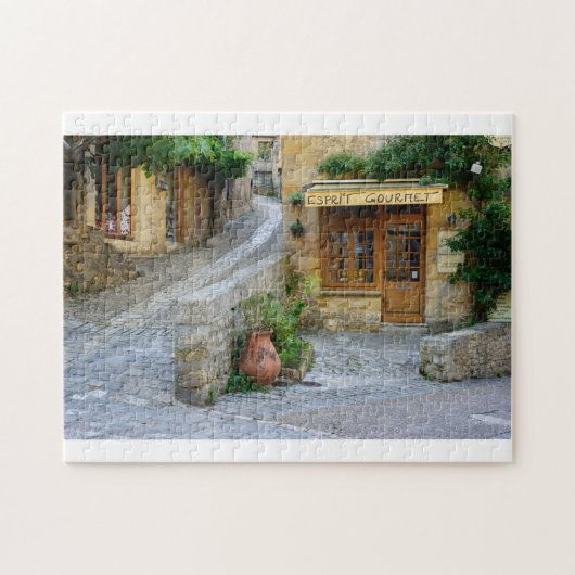 ドルドーニュ県、フランスの店とのTownscape ジグソーパズル (横)