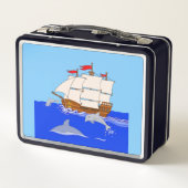 ドルフよくはしゃぐィンズメタルランチボックス メタルランチボックス (裏面)