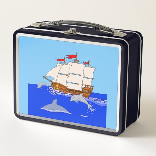 ドルフよくはしゃぐィンズメタルランチボックス メタルランチボックス (正面)