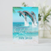 ドルフよくはしゃぐンズ熱帯海ブライダルシャワー 招待状 (スタンド正面)
