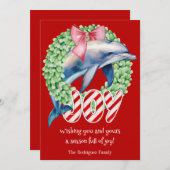 ドルフィおもしろいンリースジョイクリスマスホリデーカード シーズンカード (正面/裏面)