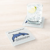 ドルフィおもしろいン海ラブウェーブコースター ガラスコースター (アングル)