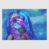 ドルフィお洒落ルグブルーティール(緑がかった色)デカ航海のップ 薄葉紙 (正面)