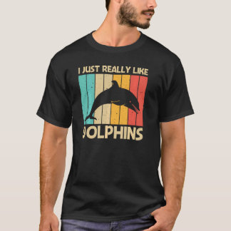 ドルフィカッコいいン女子男性へドルフィンズベルガクジラS Tシャツ