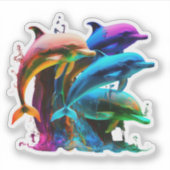 ドルフィカラフルン素晴らしシール シール (正面)