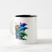 ドルフィカラフルン素晴らしシール ツートーンマグカップ (正面左)