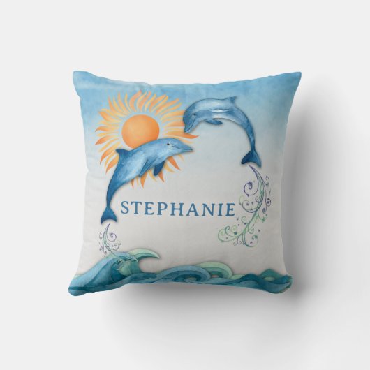 ドルフィパーソナライズされたン枕 クッション (裏面)