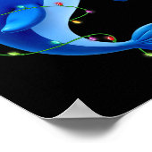 ドルフィンおもしろいサンタハットクリスマスツリーライトクリスマス ポスター (角)