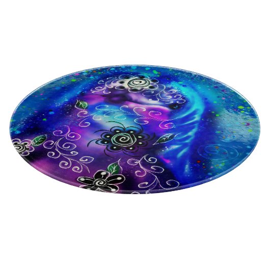 ドルフィンお洒落ブルーティール（緑がかった色）沿岸航海の カッティングボード (角)