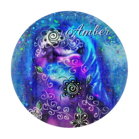 ドルフィンお洒落ブルーティール（緑がかった色）沿岸航海の カッティングボード (正面)