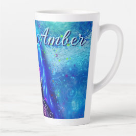 ドルフィンお洒落ブルーティール（緑がかった色）沿岸航海の カフェラテマグ