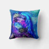 ドルフィンお洒落ブルーティール(緑がかった色)沿岸航海の クッション (裏面)