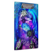 ドルフィンお洒落ブルーティール(緑がかった色)沿岸航海の クリップボード (右)