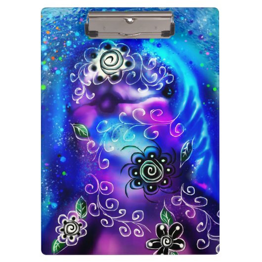 ドルフィンお洒落ブルーティール(緑がかった色)沿岸航海の クリップボード (正面)