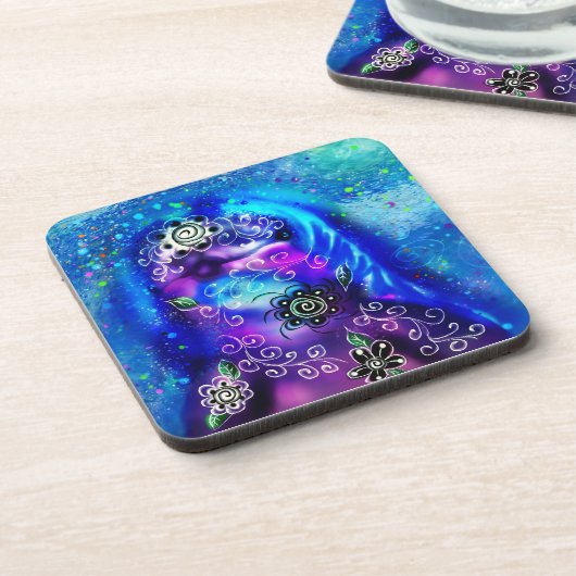 ドルフィンお洒落ブルーティール（緑がかった色）沿岸航海の コースター (左側)