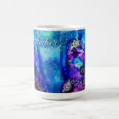 ドルフィンお洒落ブルーティール（緑がかった色）沿岸航海の コーヒーマグカップ (中央)