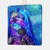 ドルフィンお洒落ブルーティール(緑がかった色)沿岸航海の セラミックオーナメント (左)