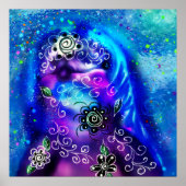 ドルフィンお洒落ブルーティール（緑がかった色）沿岸航海の ポスター (正面)