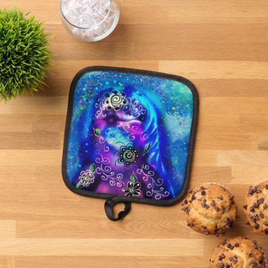 ドルフィンお洒落ブルーティール(緑がかった色)沿岸航海の 鍋敷き (トップダウン)