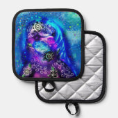 ドルフィンお洒落ブルーティール(緑がかった色)沿岸航海の 鍋敷き (正面/裏面)