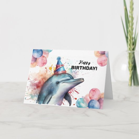ドルフィンアクアリウムシーライフキュートハッピーバースデー カード (正面)