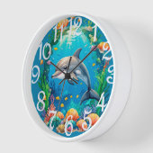 ドルフィンアクリル壁時計 壁時計 (傾斜)