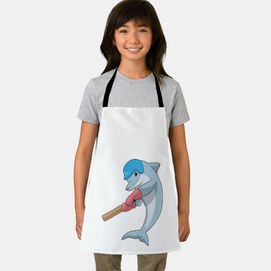 ドルフィンアットクリケットウィズクリケットこうもり エプロン (インサイチュ)