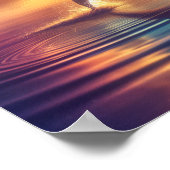 ドルフィンアットサンセット – 鮮やか海アートプリント ポスター (角)