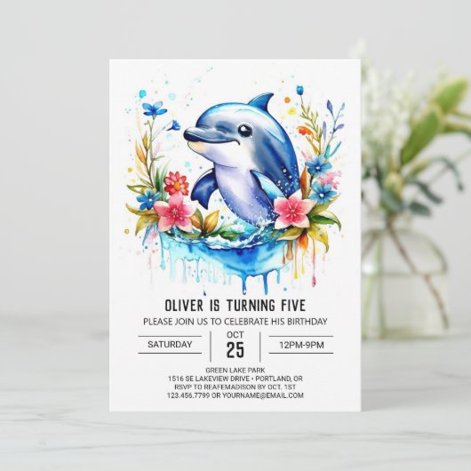 ドルフィンアンダーウォーターワンダーランド誕生日 招待状 (スタンド正面)