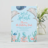 ドルフィンアンダーザシー誕生日招待状 招待状 (スタンド正面)