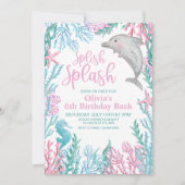 ドルフィンアンダーザシー誕生日招待状 招待状 (正面)