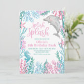 ドルフィンアンダーザシー誕生日招待状 招待状 (スタンド正面)