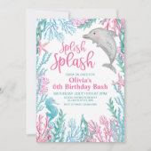 ドルフィンアンダーザシー誕生日招待状 招待状 (正面)