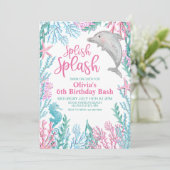 ドルフィンアンダーザシー誕生日招待状 招待状 (スタンド正面)