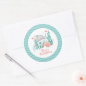 ドルフィンアンダーザシー誕生日 ラウンドシール (封筒)