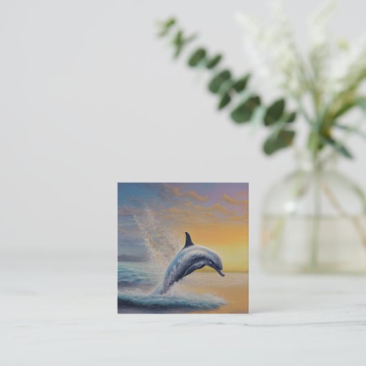 ドルフィンウォーターの色 スクエア名刺 (スタンド正面)
