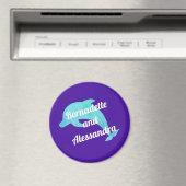 ドルフィンオンパープルステートルームドアマーカー マグネット (インサイチュ (食洗機))