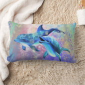 ドルフィンカップルラブ – ビーハッピー  ランバークッション (ブランケット)