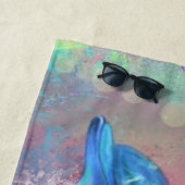 ドルフィンカップル – 幸せ – 美しい –  ビーチタオル (インサイチュ)