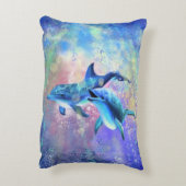 ドルフィンカップル – 美しい アクセントクッション (裏面(縦))