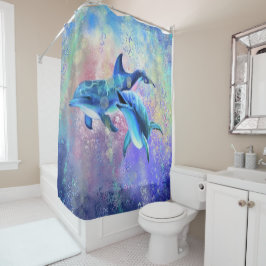 ドルフィンカップル – 美しい シャワーカーテン
