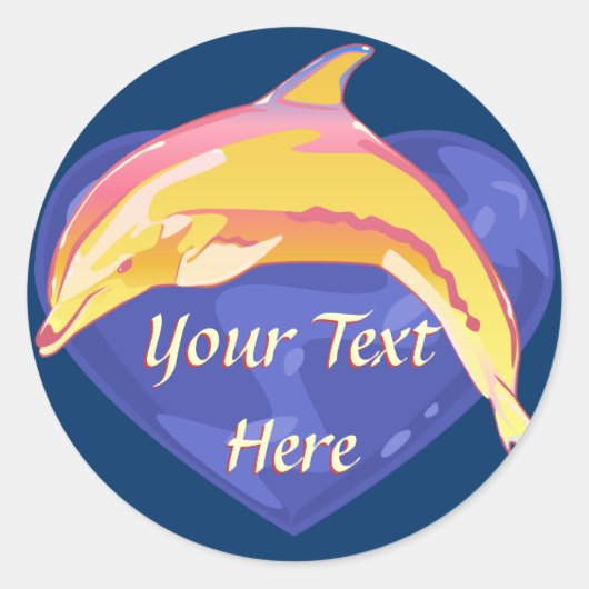 ドルフィンカラフルステッカー ラウンドシール (正面)