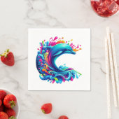 ドルフィンカラフルスプラッシュ スタンダードカクテルナプキン (インサイチュ)