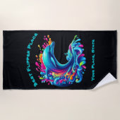 ドルフィンカラフルスプラッシュ ビーチタオル (正面)