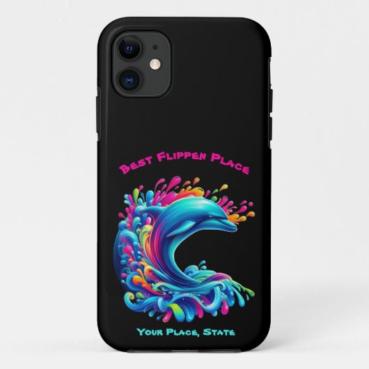 ドルフィンカラフルスプラッシュ Case-Mate iPhoneケース (裏面)