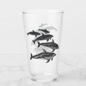 ドルフィンガラスホワイトサイドドルフィンアートグラス タンブラーグラス (裏面)