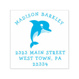 ドルフィンキッドのかわいい差出人住所スタンプ セルフインキングスタンプ