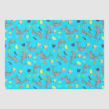 ドルフィンサマーキッズブルー誕生日ティッシュペーパー